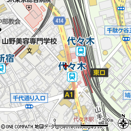東京都渋谷区代々木1丁目36-7周辺の地図