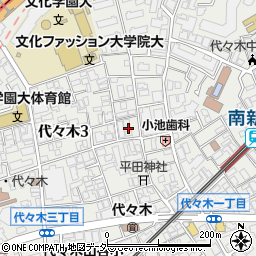 東京都渋谷区代々木3丁目9周辺の地図