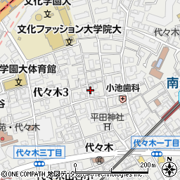 東京都渋谷区代々木周辺の地図