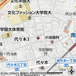 東京都渋谷区代々木周辺の地図