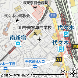東京都渋谷区代々木1丁目54周辺の地図