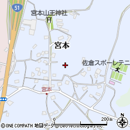 千葉県佐倉市宮本周辺の地図