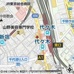 東京都渋谷区代々木1丁目36周辺の地図