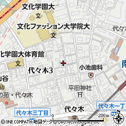 東京都渋谷区代々木3丁目15-17周辺の地図