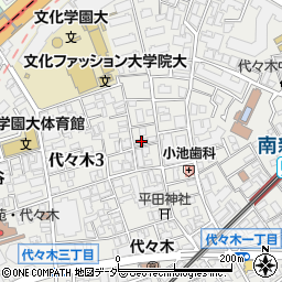 東京都渋谷区代々木3丁目10-5周辺の地図