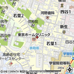 東京都新宿区若葉周辺の地図