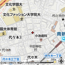 東京都渋谷区代々木3丁目10-3周辺の地図