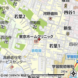東京都新宿区若葉周辺の地図