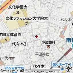 東京都渋谷区代々木3丁目10-9周辺の地図