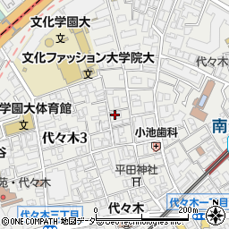 東京都渋谷区代々木3丁目10-8周辺の地図