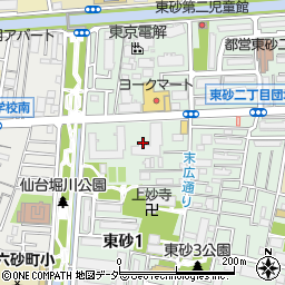東京都江東区東砂1丁目周辺の地図