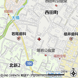 山梨県甲府市西田町3-5周辺の地図