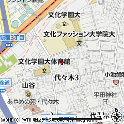 東京都渋谷区代々木3丁目14周辺の地図