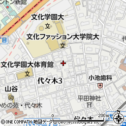 東京都渋谷区代々木3丁目15周辺の地図