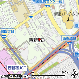 水道修理の救急車　西新宿店周辺の地図