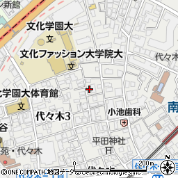 東京都渋谷区代々木3丁目16-8周辺の地図