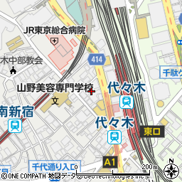 東京都渋谷区代々木1丁目55周辺の地図