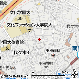 東京都渋谷区代々木3丁目16周辺の地図