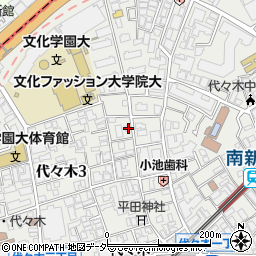 東京都渋谷区代々木3丁目16-2周辺の地図