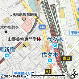 東京都渋谷区代々木1丁目55-14周辺の地図