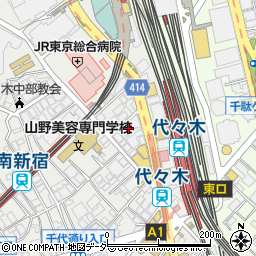 東京都渋谷区代々木1丁目55-14周辺の地図