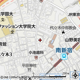 東京都渋谷区代々木2丁目36-3周辺の地図