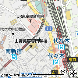 東京都渋谷区代々木1丁目58-10周辺の地図