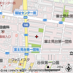 都市再生機構（独立行政法人）　東日本賃貸住宅本部北多摩住宅管理センター国立富士見台第１団地管理サービス事務所周辺の地図