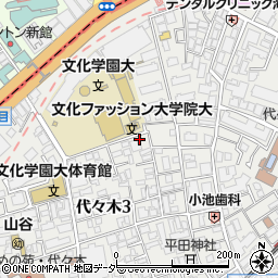 東京都渋谷区代々木3丁目15-8周辺の地図