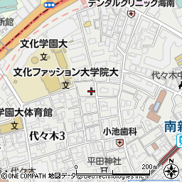 東京都渋谷区代々木3丁目17-4周辺の地図