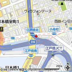 江戸橋際公衆トイレ周辺の地図
