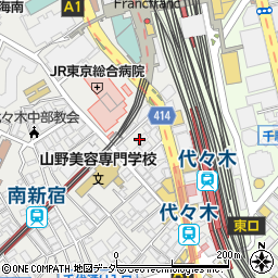 東京都渋谷区代々木1丁目58周辺の地図