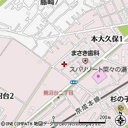 熊谷畳店周辺の地図