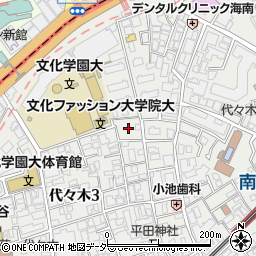 東京都渋谷区代々木3丁目17周辺の地図