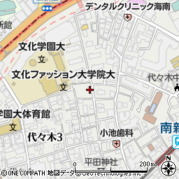 東京都渋谷区代々木3丁目17-2周辺の地図