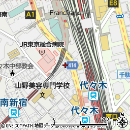 東京都渋谷区代々木1丁目59周辺の地図