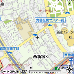 コインパーク西新宿３丁目第２駐車場周辺の地図