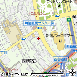 ローソンストア１００西新宿３丁目店周辺の地図