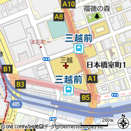 紅はし日本橋三越店周辺の地図