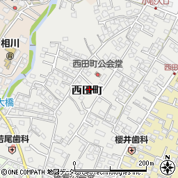 山梨県甲府市西田町周辺の地図