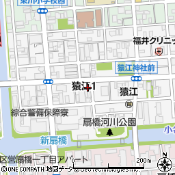 東京都江東区猿江1丁目周辺の地図