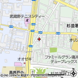 ウエストパーキング東京三協信用金庫高井戸駐車場周辺の地図
