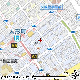 朝日新聞　人形町店周辺の地図