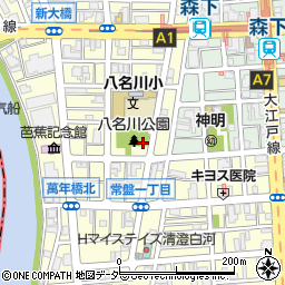 八名川公園トイレ周辺の地図