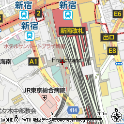 新宿サザンテラス周辺の地図
