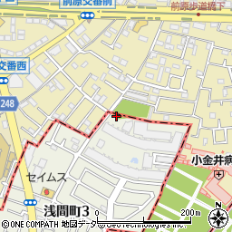 浅間町広場周辺の地図