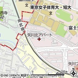 矢川北アパート周辺の地図