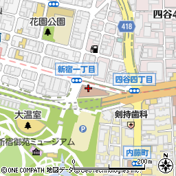 東京都新宿区内藤町87周辺の地図