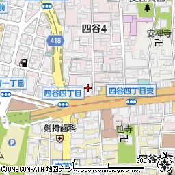 東京麺珍亭本舗 四谷四丁目店周辺の地図