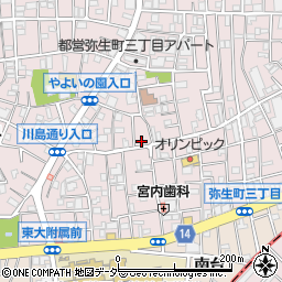 東京都中野区弥生町3丁目32-2周辺の地図